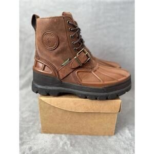 Polo Ralph Lauren Oslo High Leather Waterproof Duck Boots Brown Mens Size 9.5